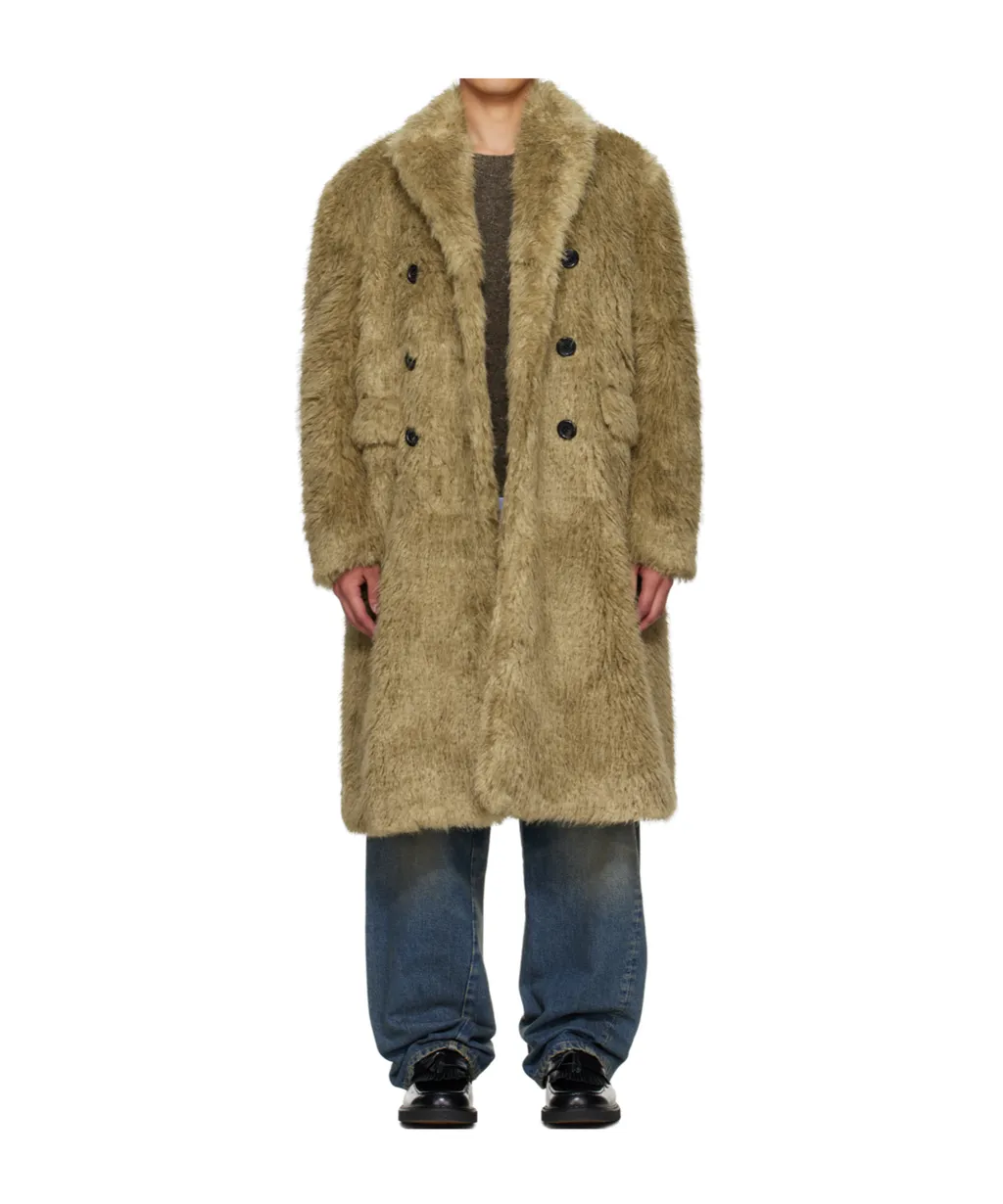 Fields Buttons Faux Fur Coat