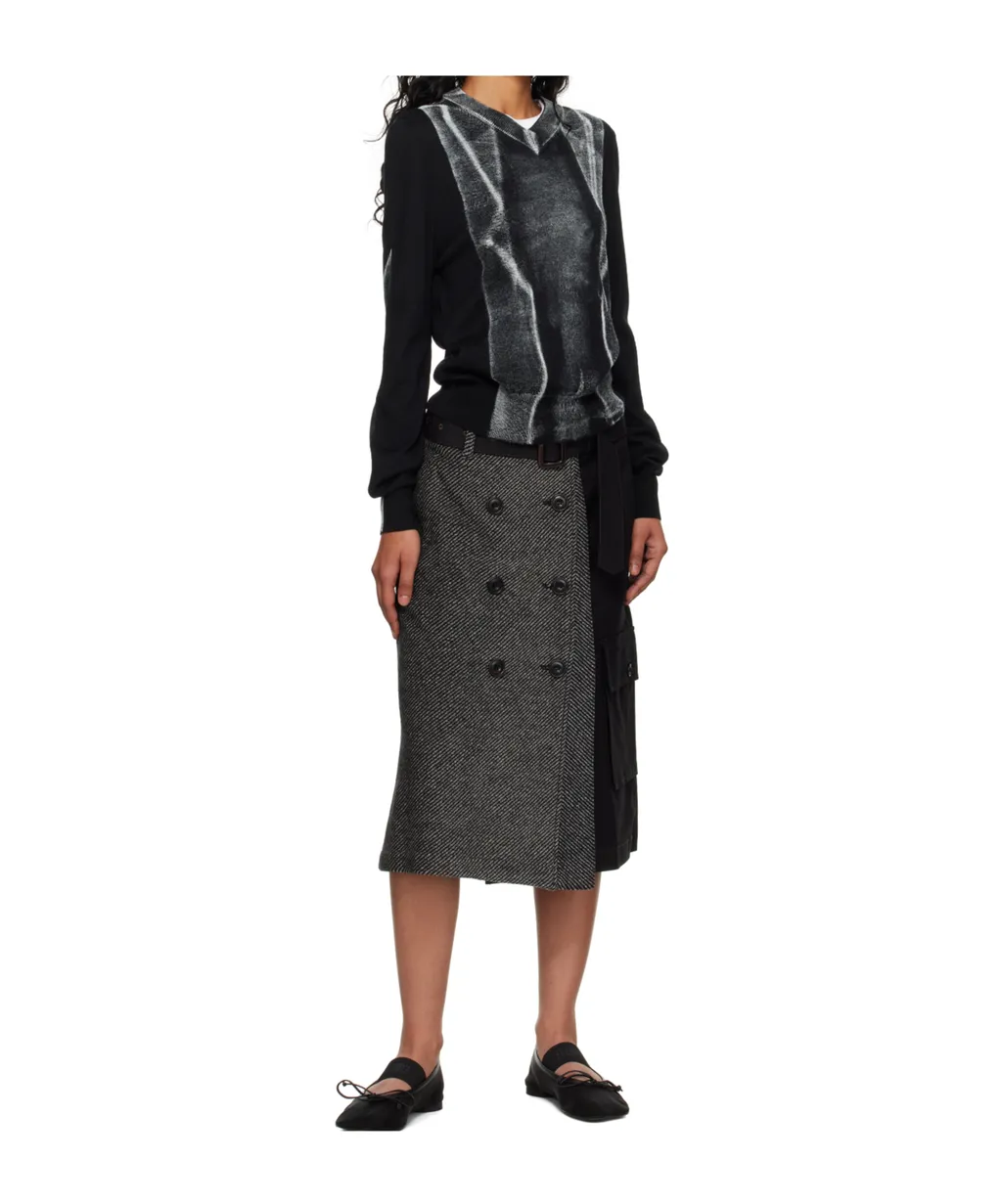 Whitney Trench Pleated Midi Skirt