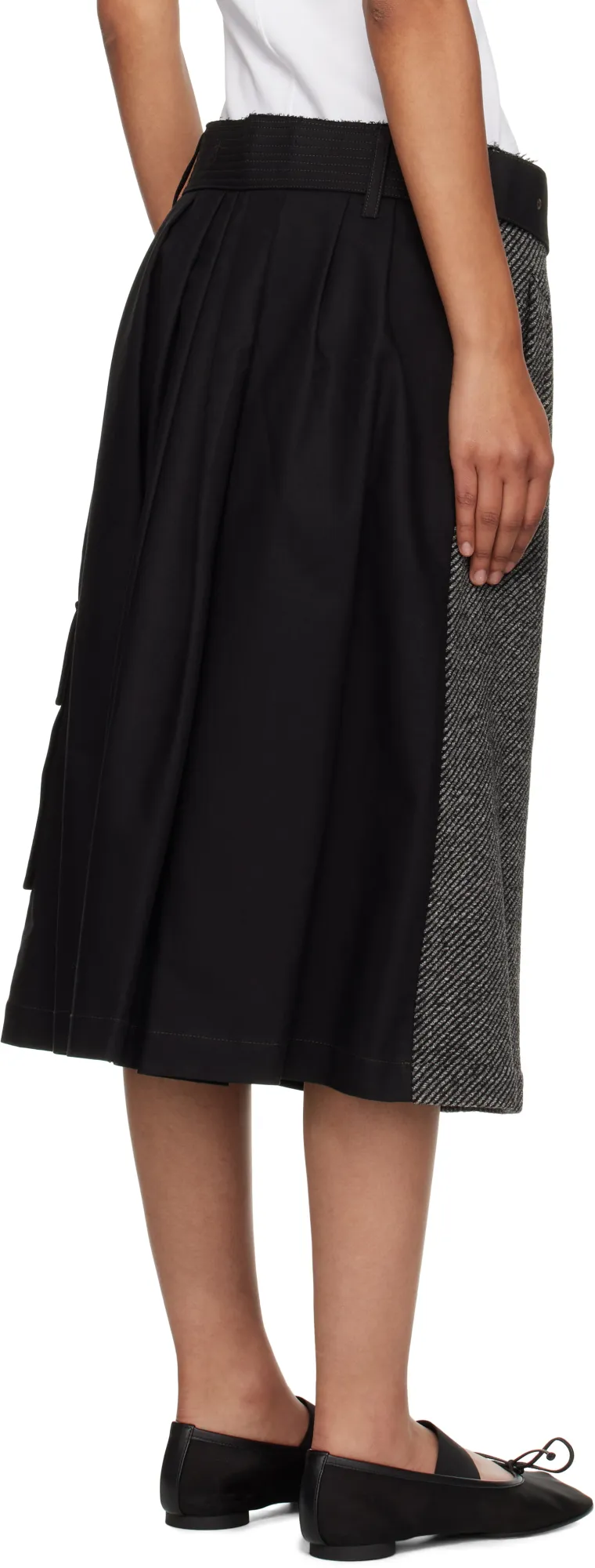 Whitney Trench Pleated Midi Skirt