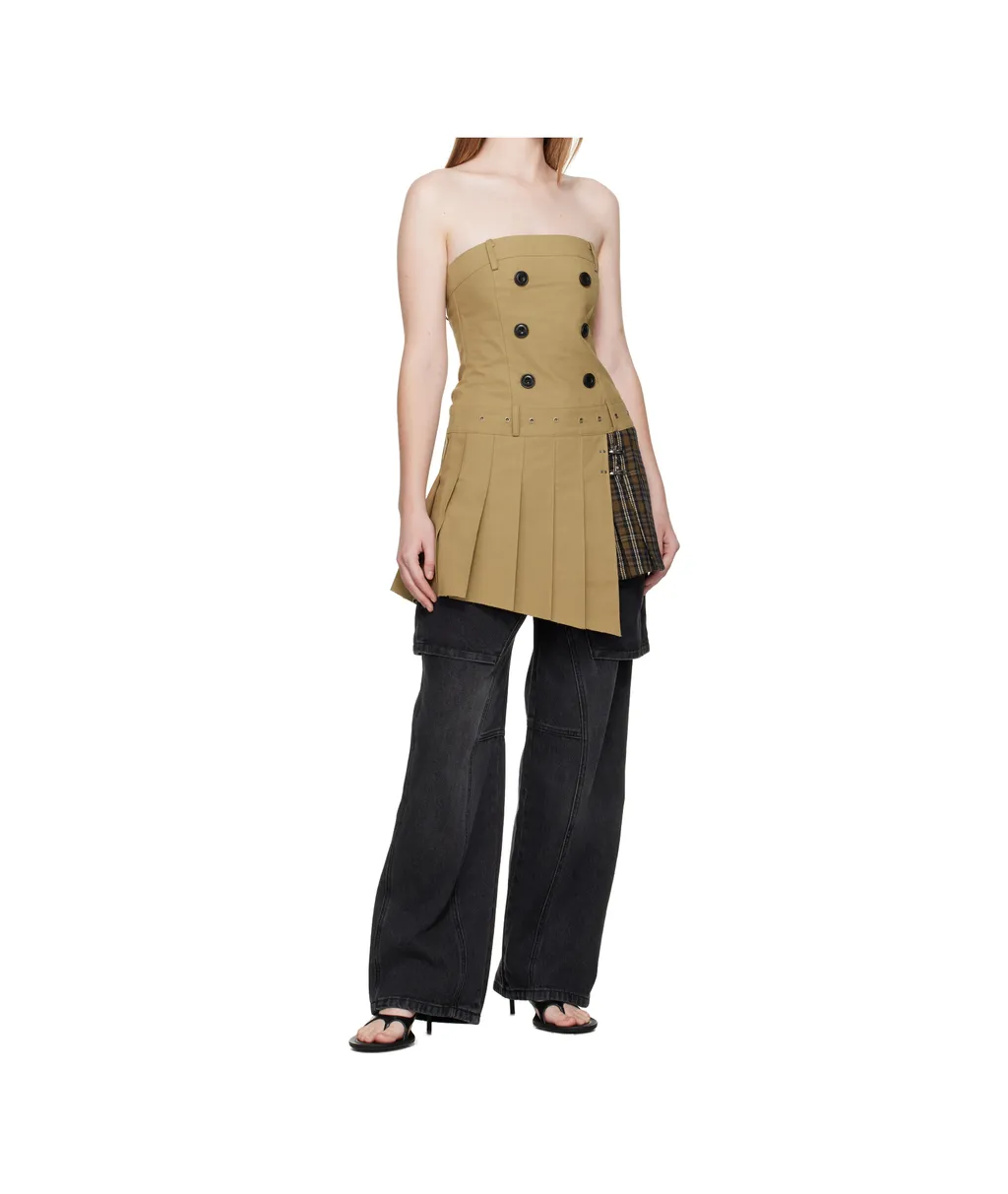 Double Pleats Trench Dress