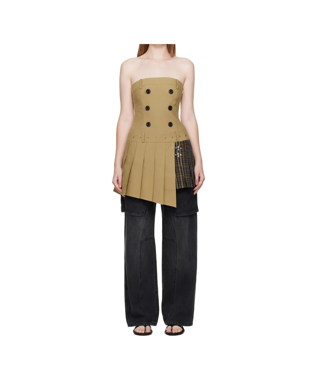 Double Pleats Trench Dress