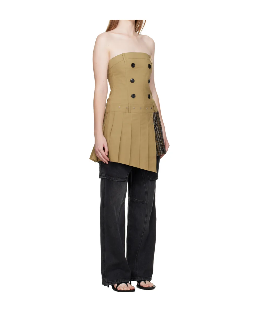 Double Pleats Trench Dress