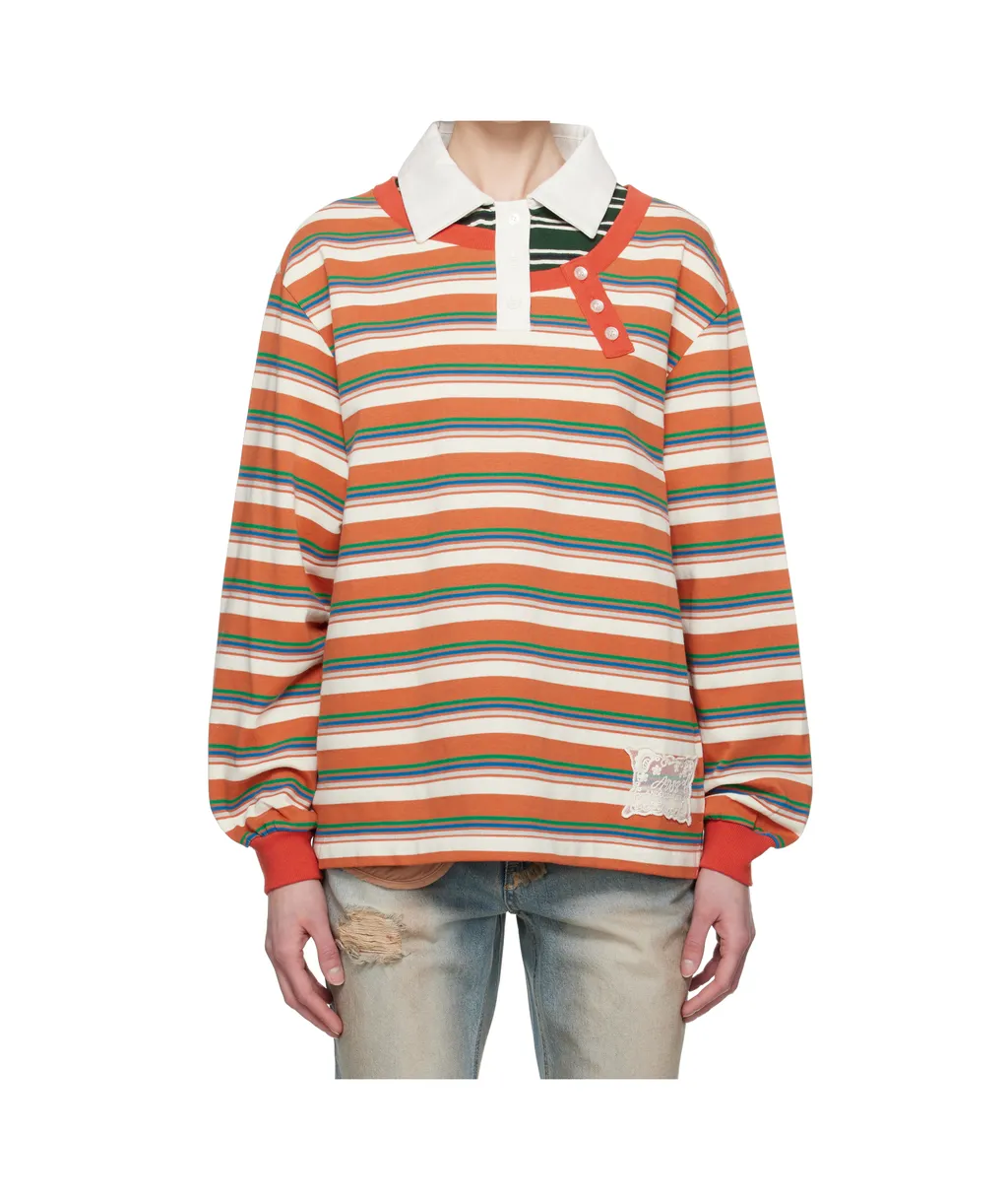 Piqué Inserted Long Sleeve Polo