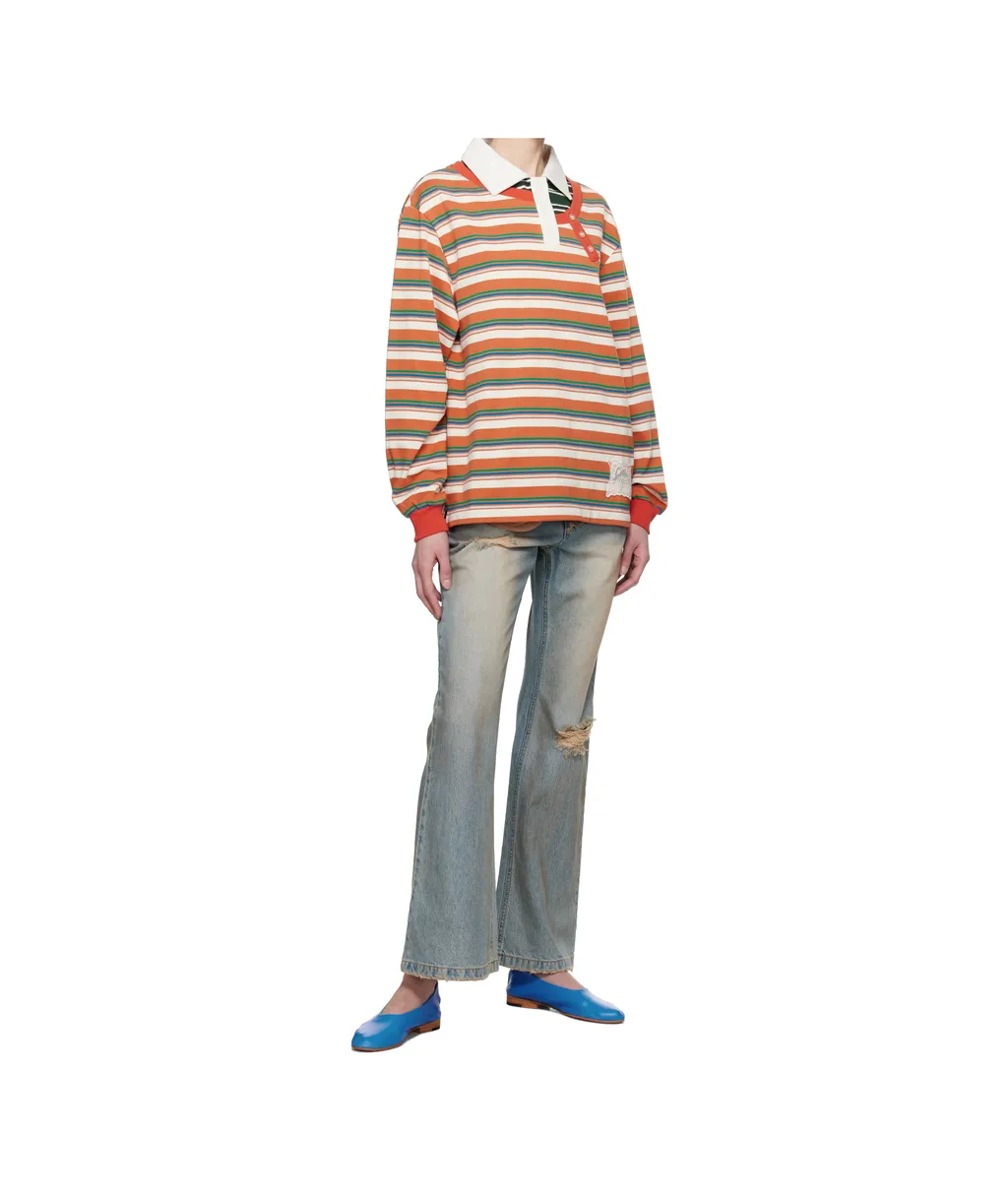 Piqué Inserted Long Sleeve Polo