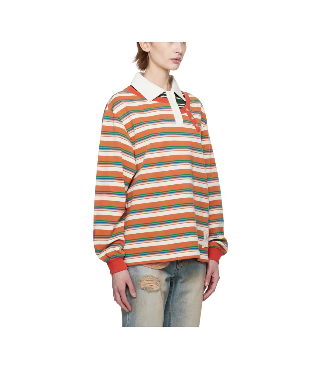 Piqué Inserted Long Sleeve Polo