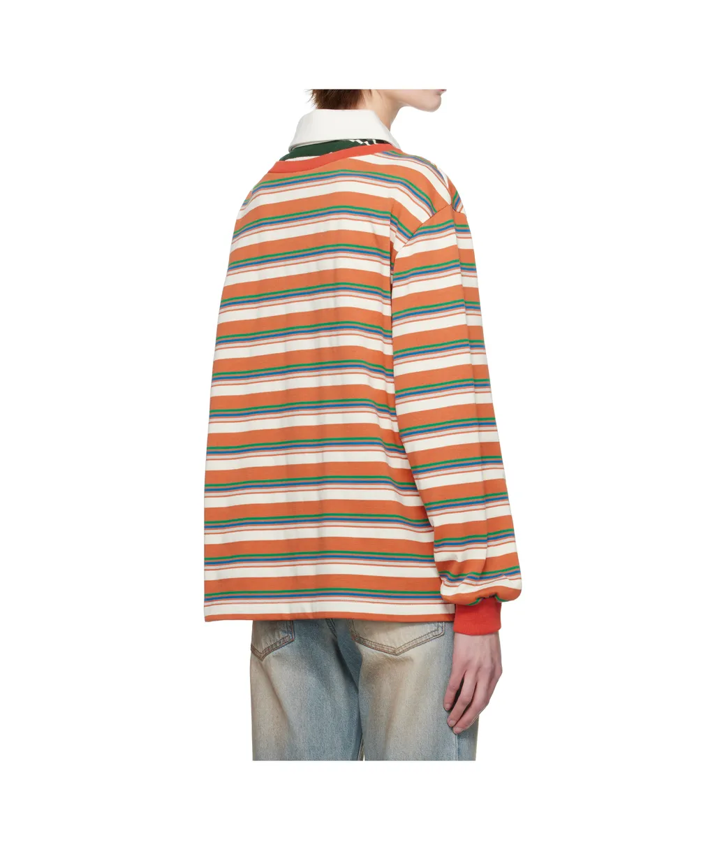 Piqué Inserted Long Sleeve Polo