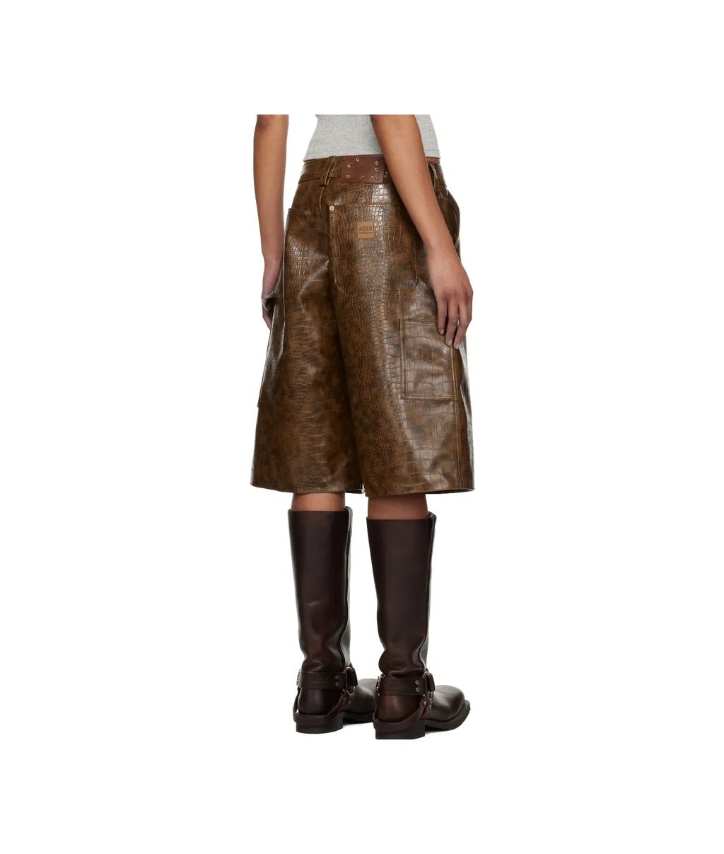 Double Knee Faux-Leather Shorts