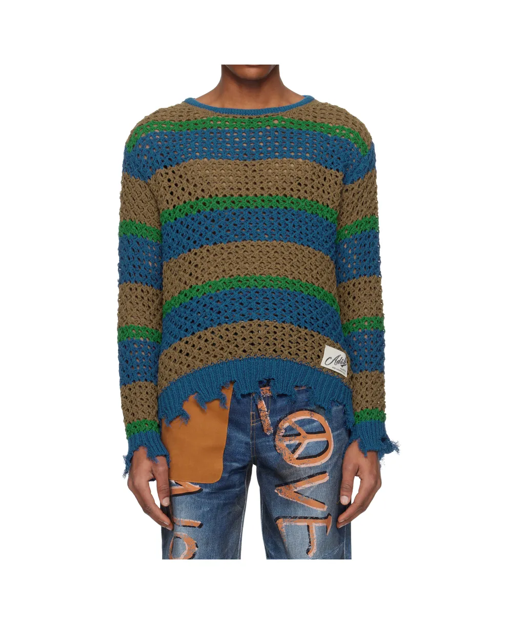 Damaged Stripe Sweater