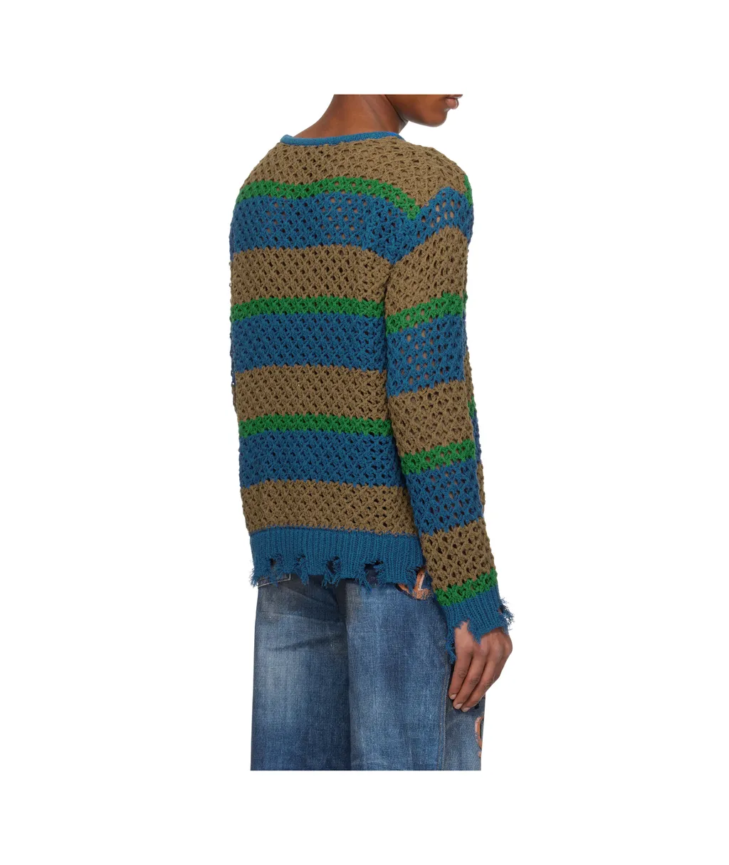 Damaged Stripe Sweater
