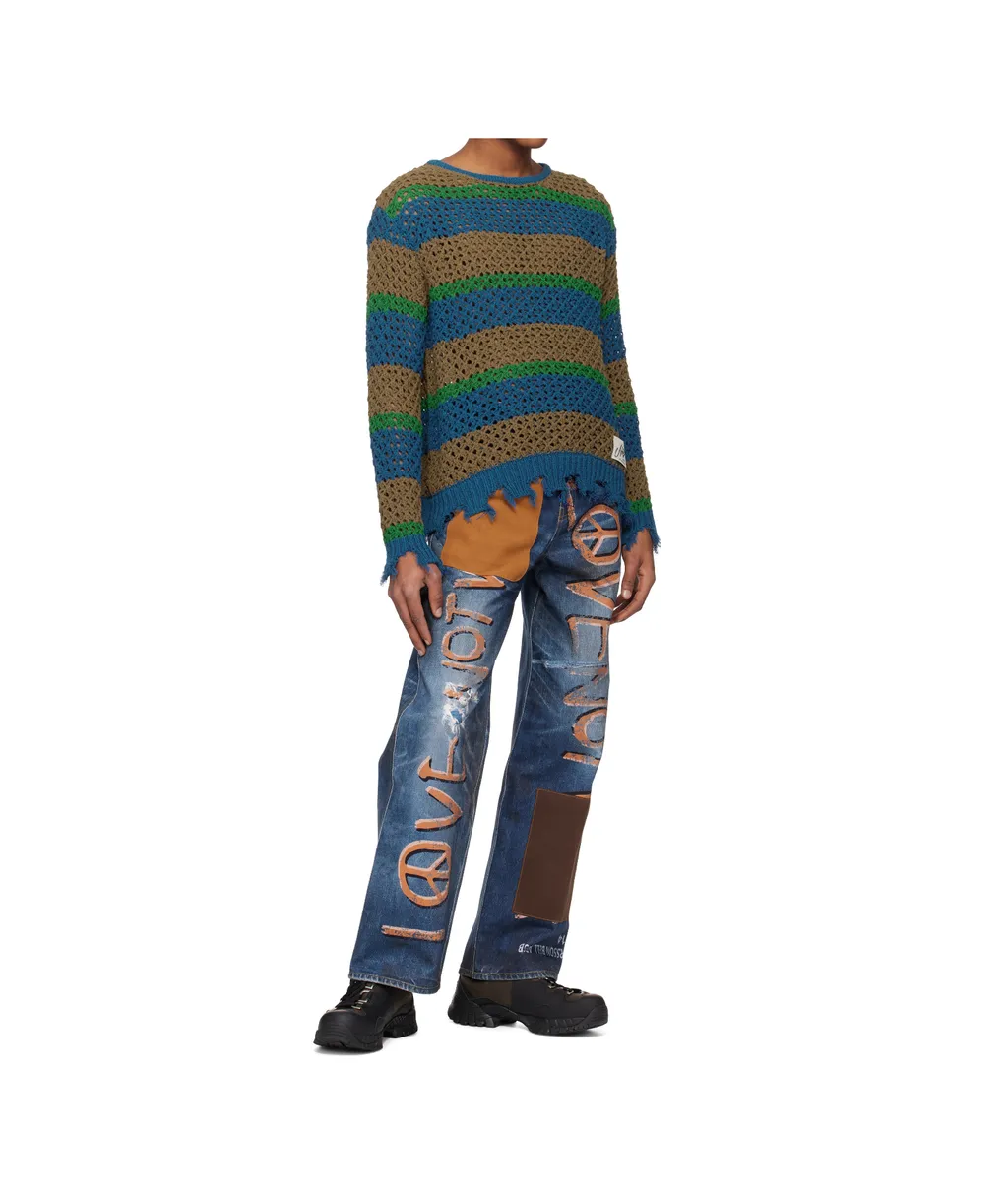Damaged Stripe Sweater