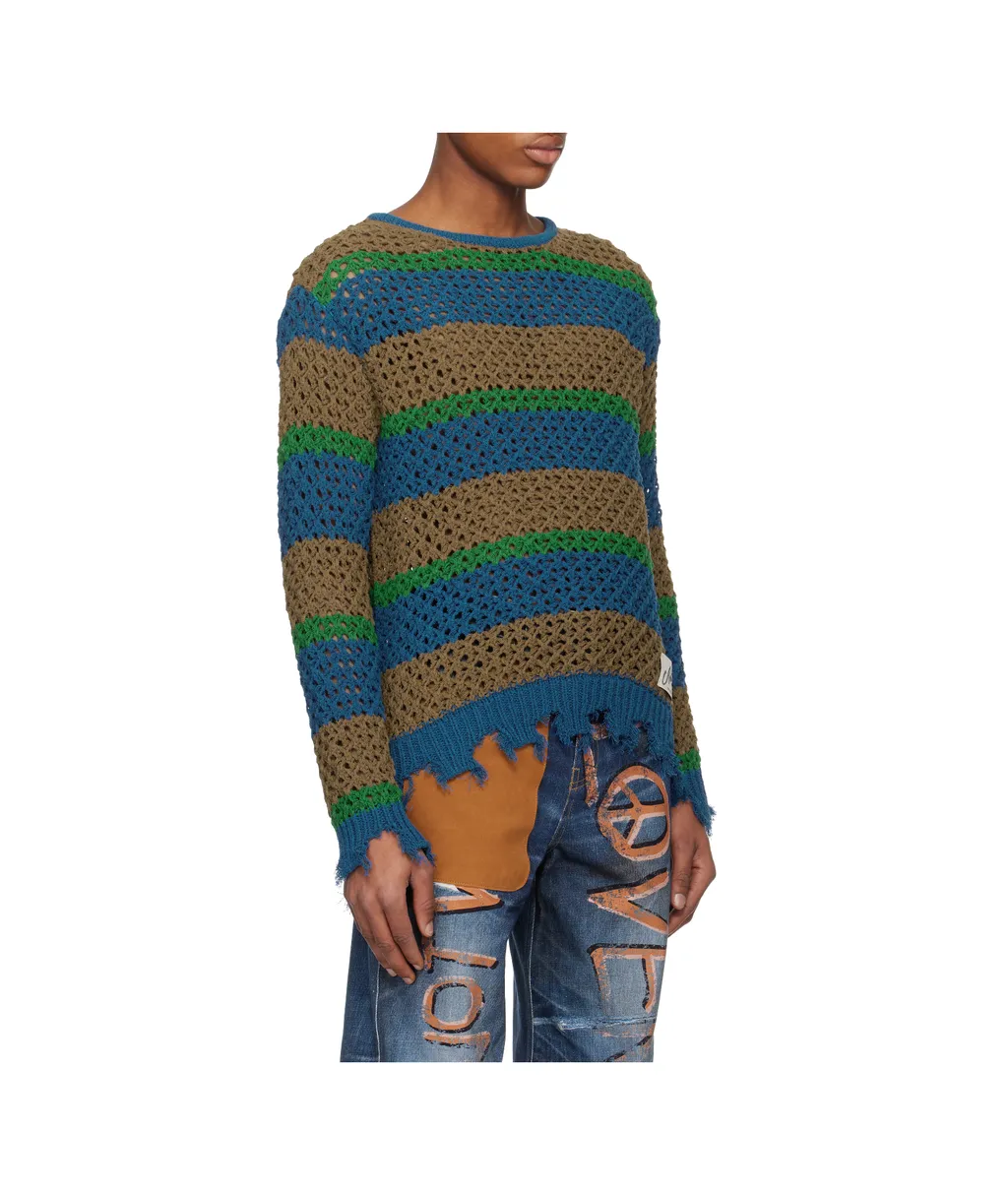 Damaged Stripe Sweater