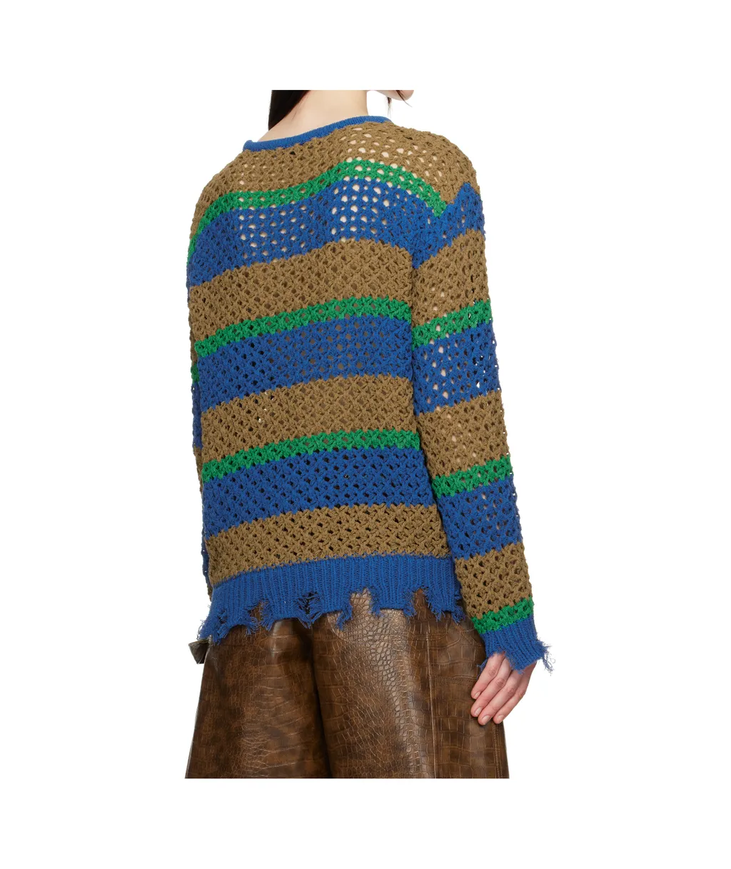 Damaged Stripe Sweater