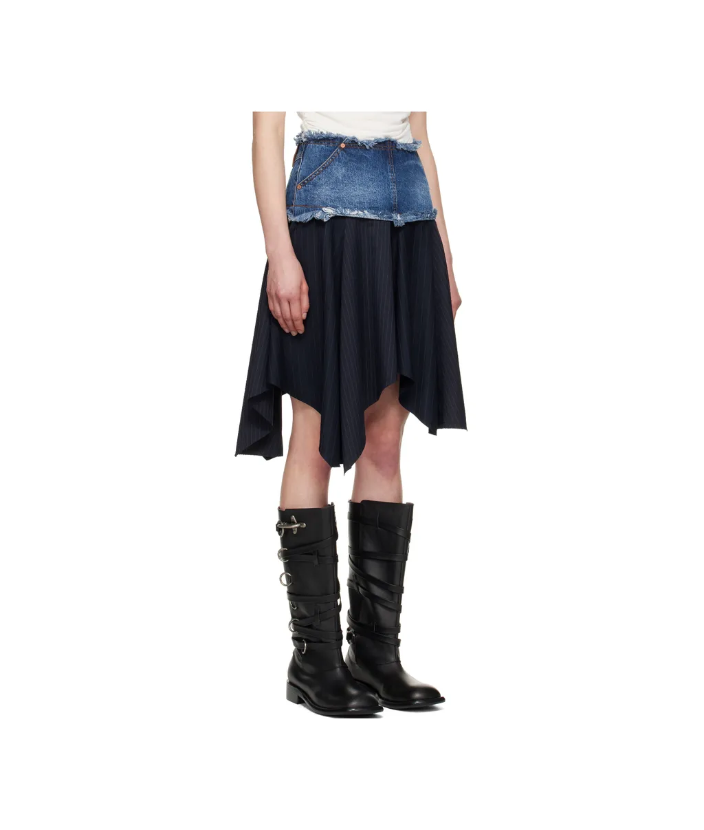 Combination Fairy Denim Midi Skirt