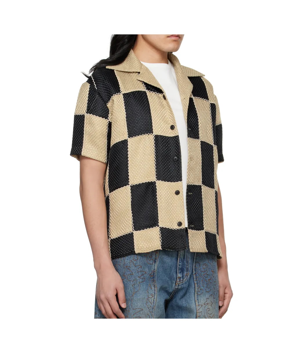Patchwork Camp-Collar Shirt