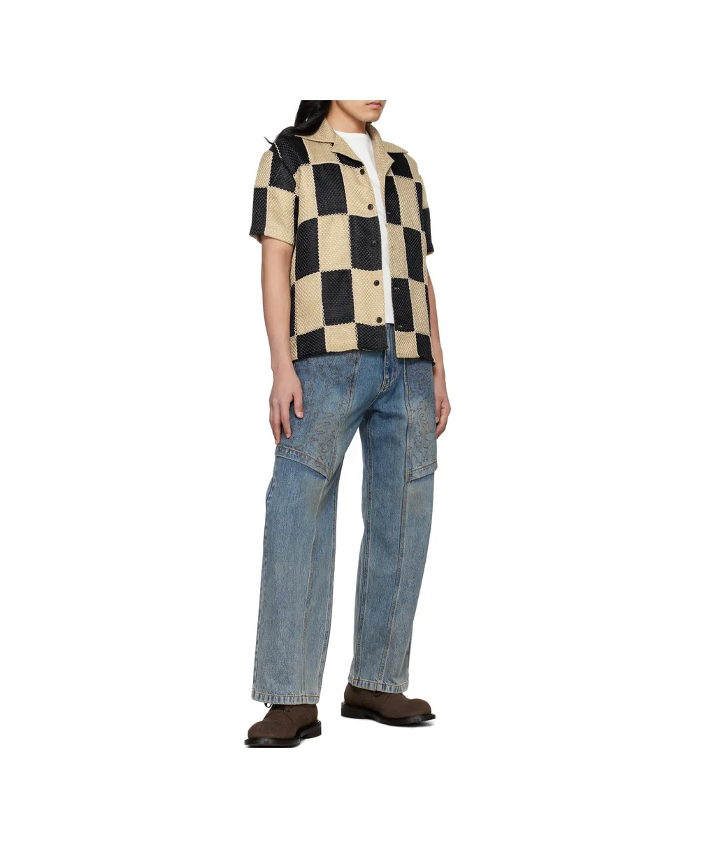 Patchwork Camp-Collar Shirt