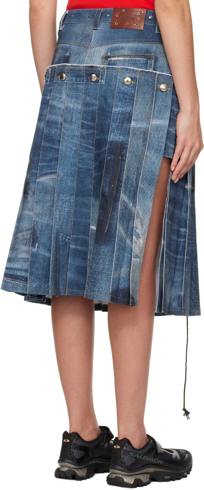 Straddle Denim Skirt