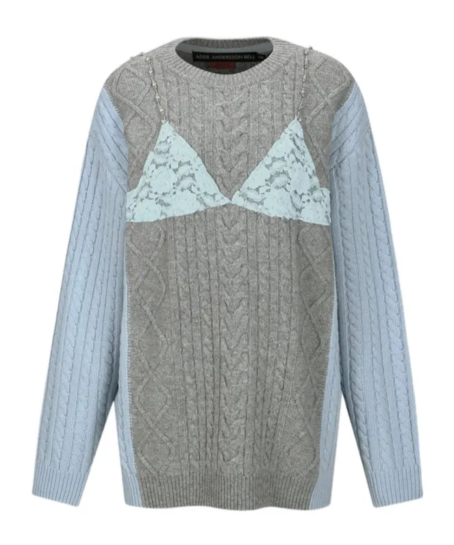 Long-Sleeved Wool Cashmere Sweater