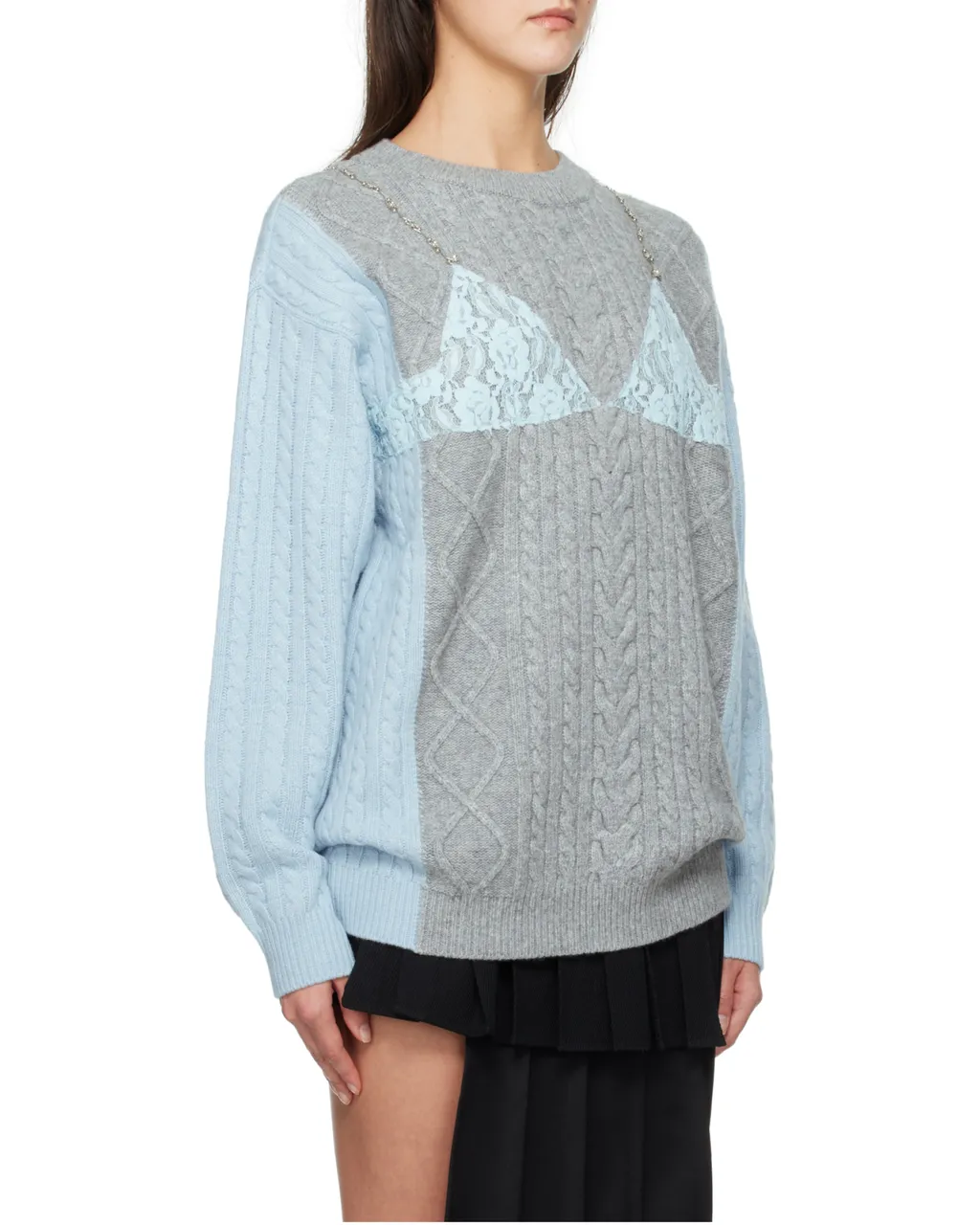 Long-Sleeved Wool Cashmere Sweater