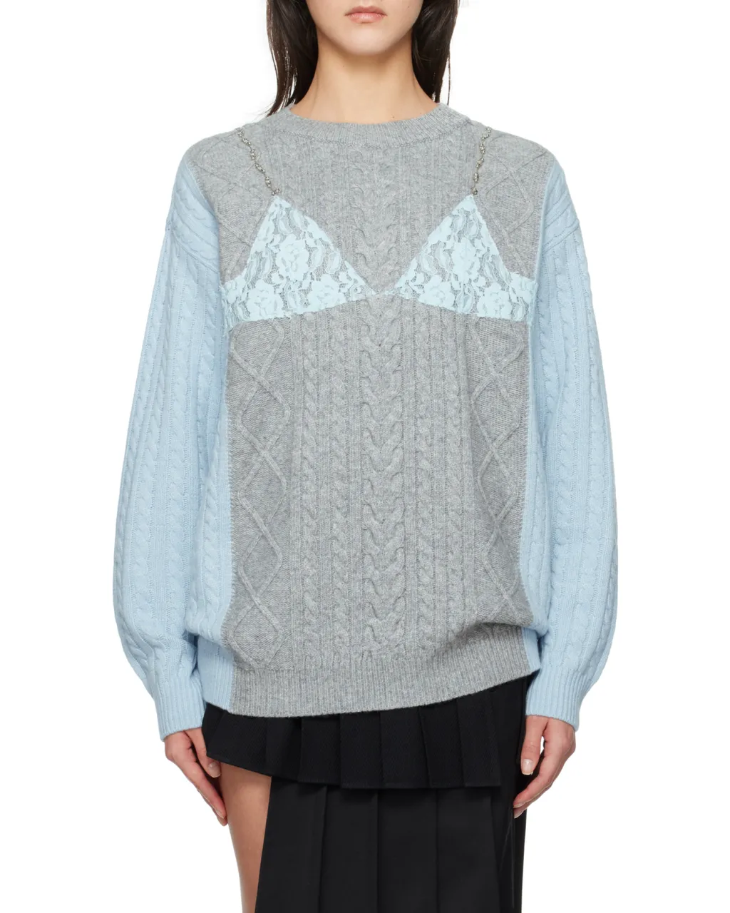 Long-Sleeved Wool Cashmere Sweater