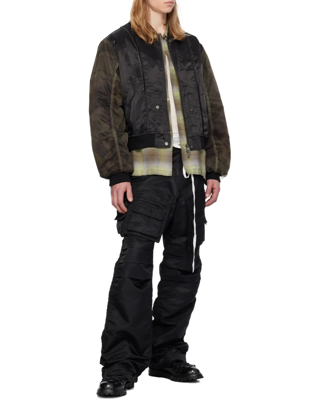 Mesh-Sleeve Bomber Jacket