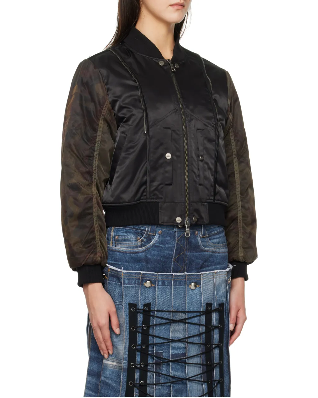 Mesh-Sleeve Bomber Jacket