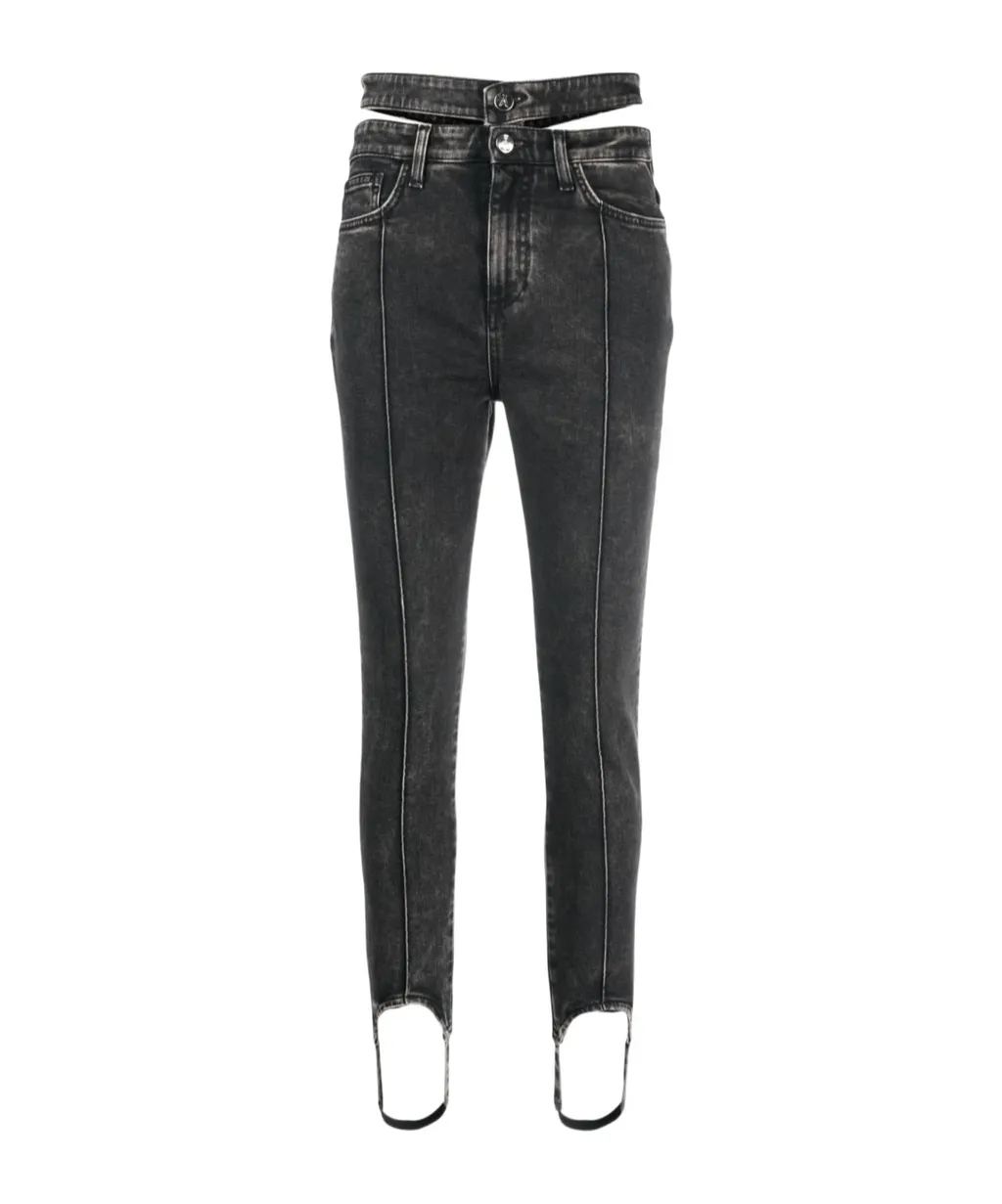 Double Waistband Skinny Jeans