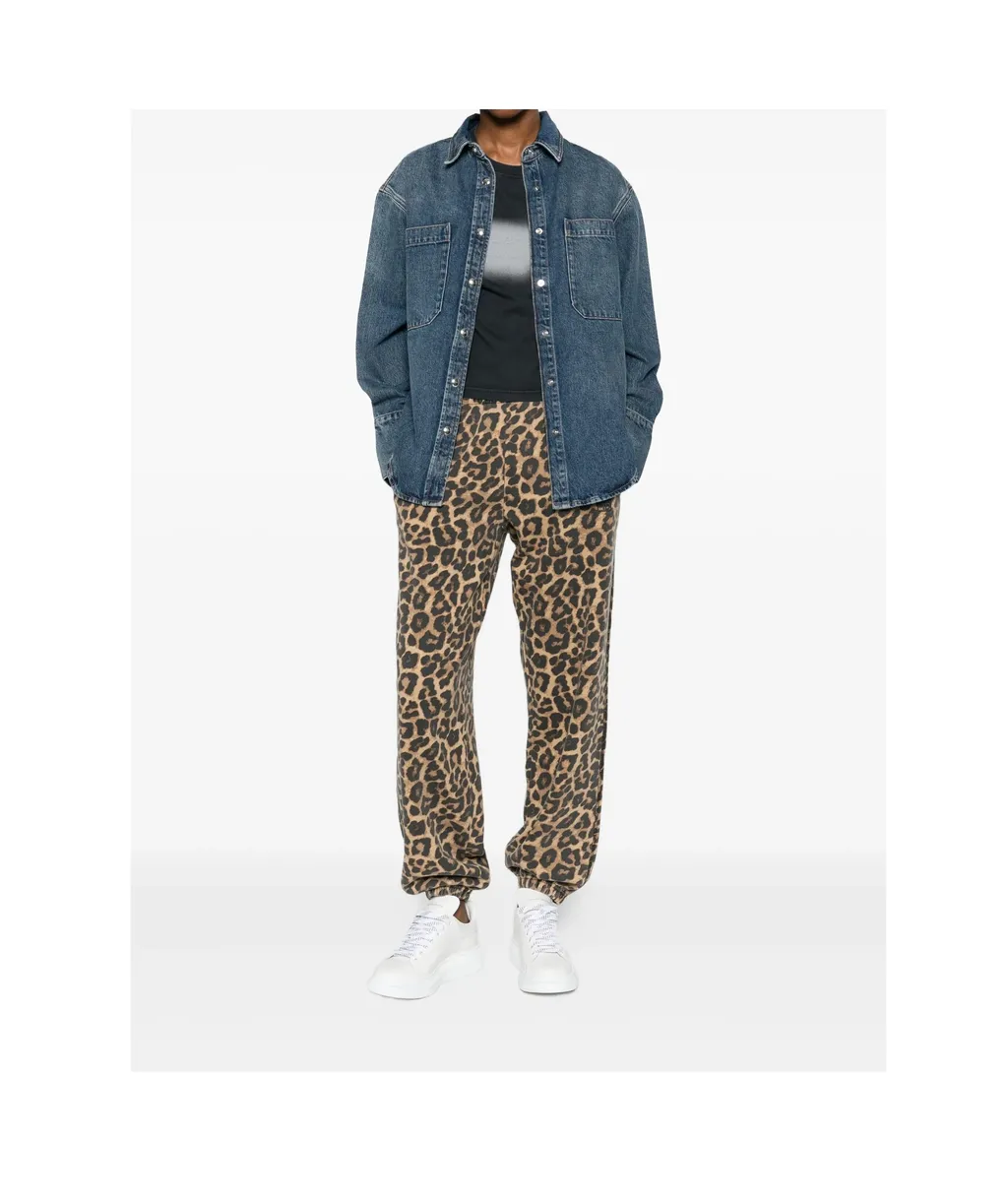 Leopard-Print Track Pants