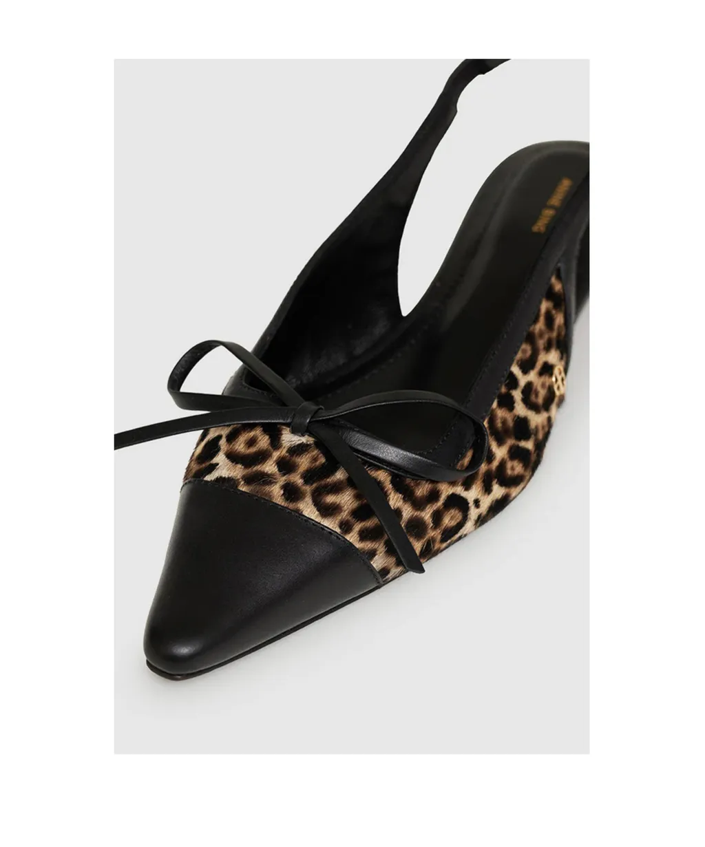 Zoey Leopard-Print Slingback Ballet Flats
