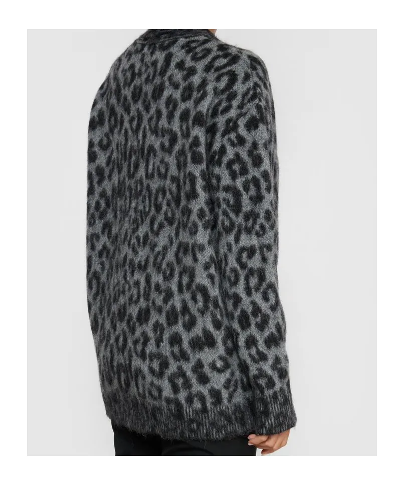 Banks Leopard-Print Button Cardigan