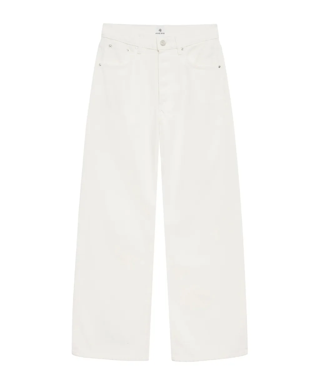 Anine Bing Logo Patch Straight Leg Jeans