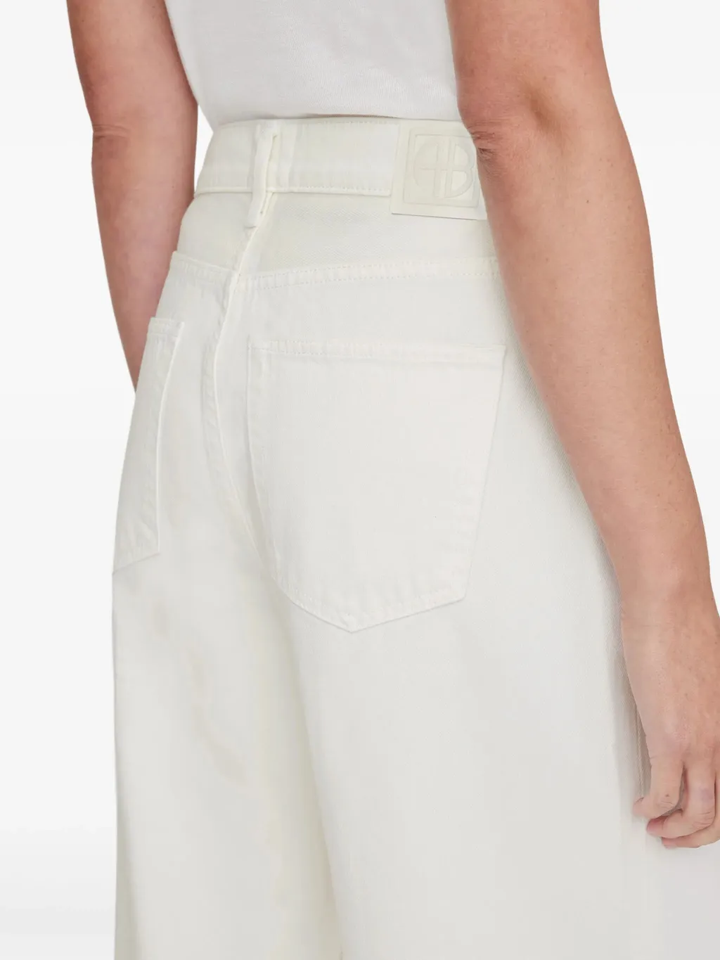 Anine Bing Logo Patch Straight Leg Jeans