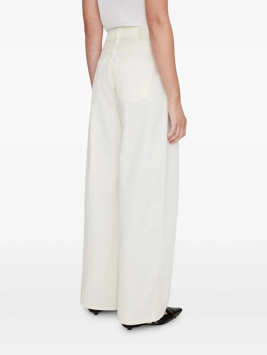Anine Bing Logo Patch Straight Leg Jeans