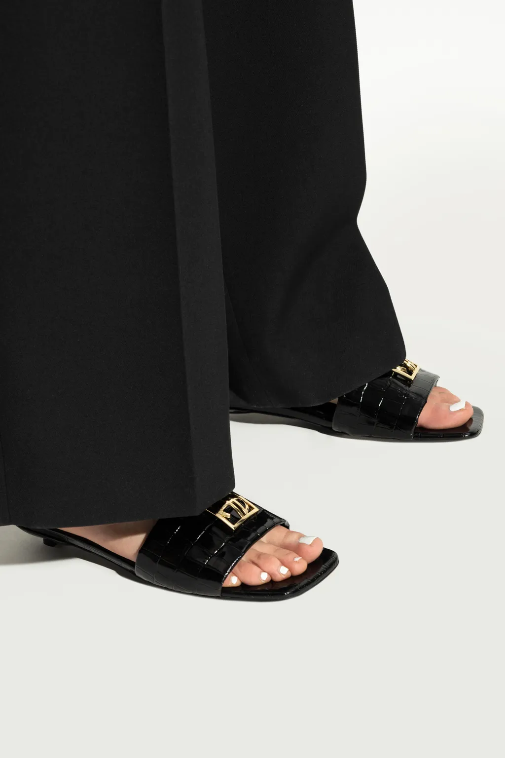 Open-Toe Kitten Heel Slides