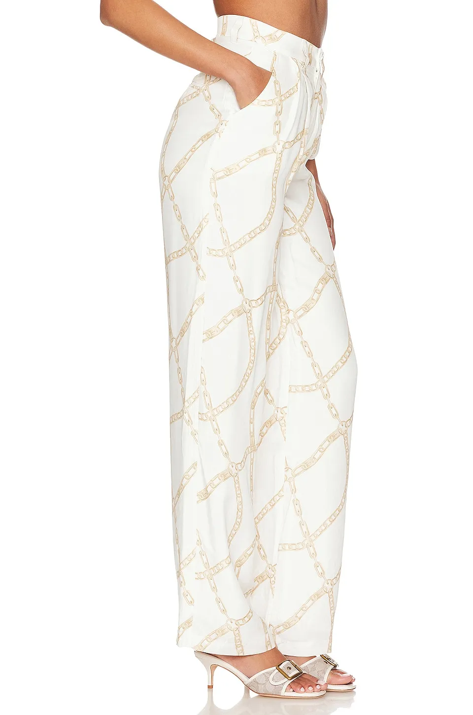 Chain Link-Print Trousers