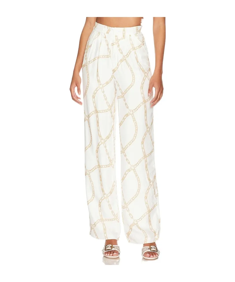 Chain Link-Print Trousers