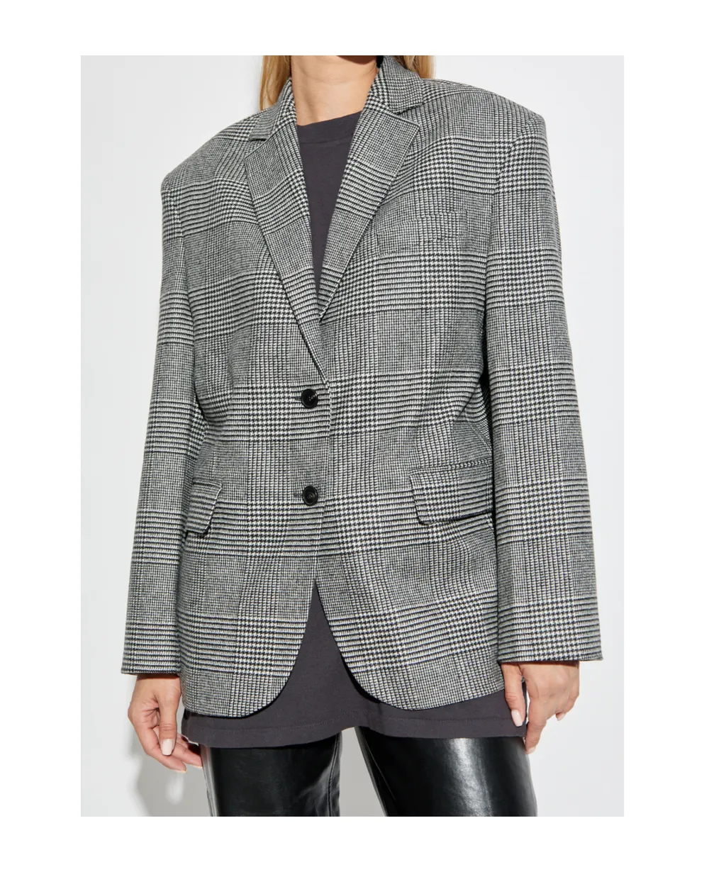 Quinn Checked Single-Breasted Blazer