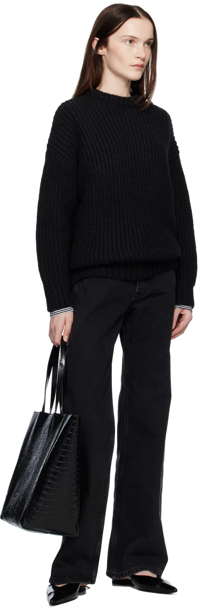 Logo-Patch Wide-Leg Denim Jeans