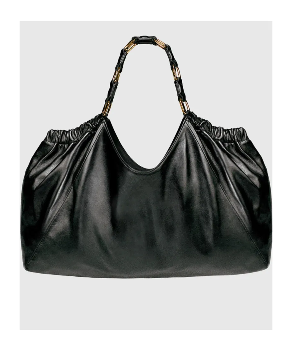 Logo-Embossed Leather Tote Bag