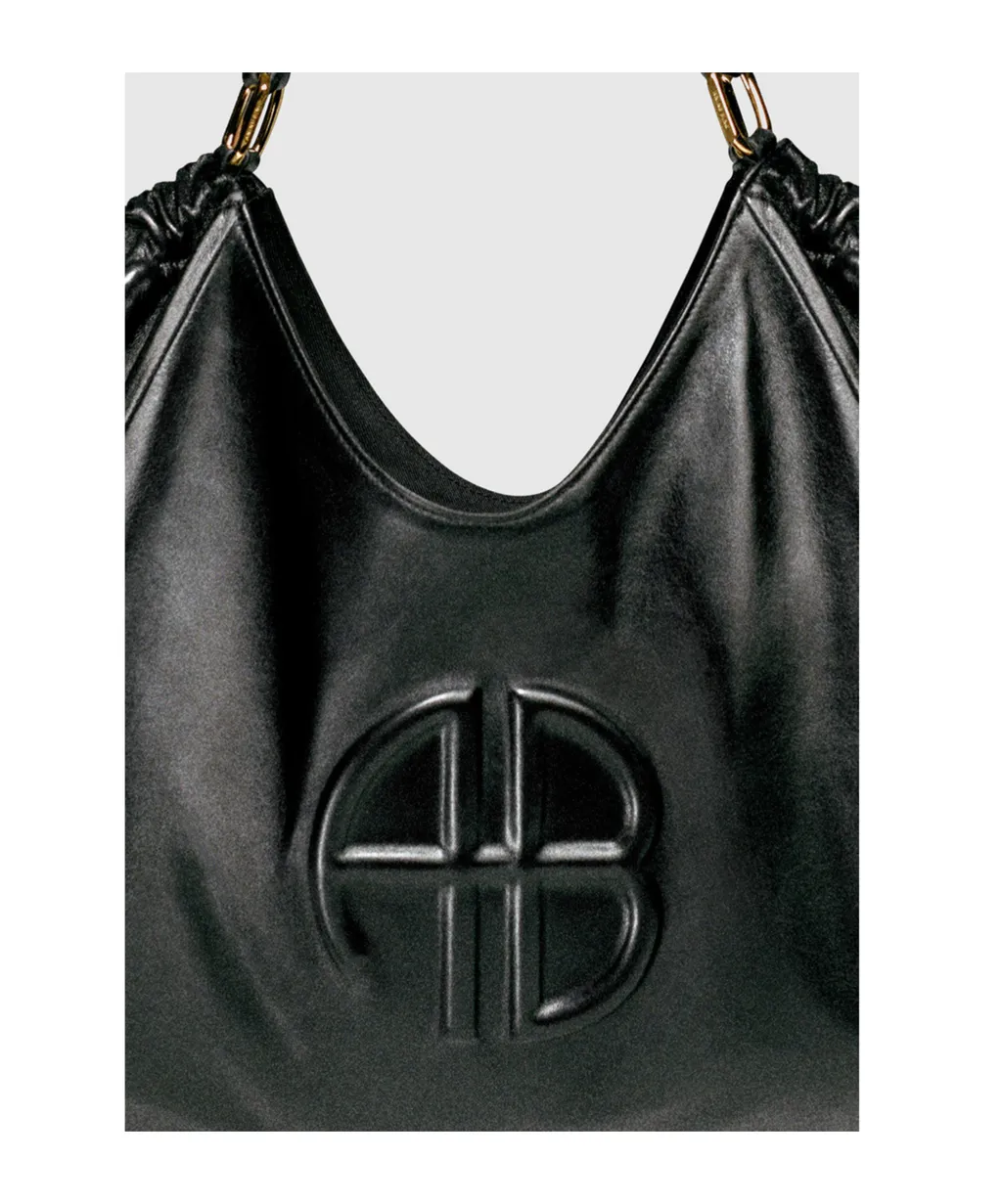 Logo-Embossed Leather Tote Bag