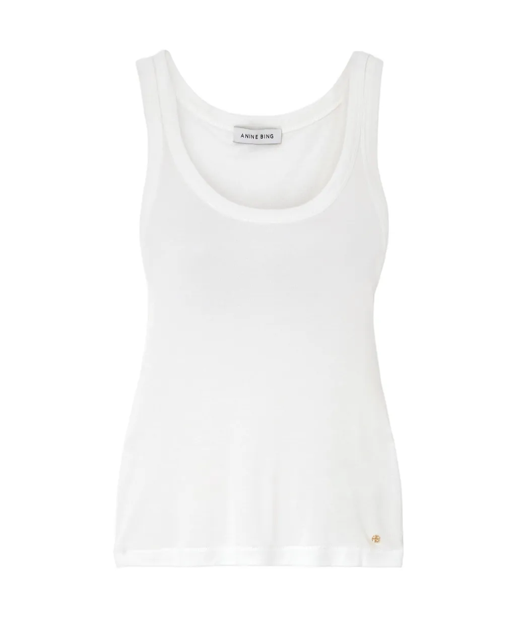 Crewneck Sleeveless Ribbed Tank Top