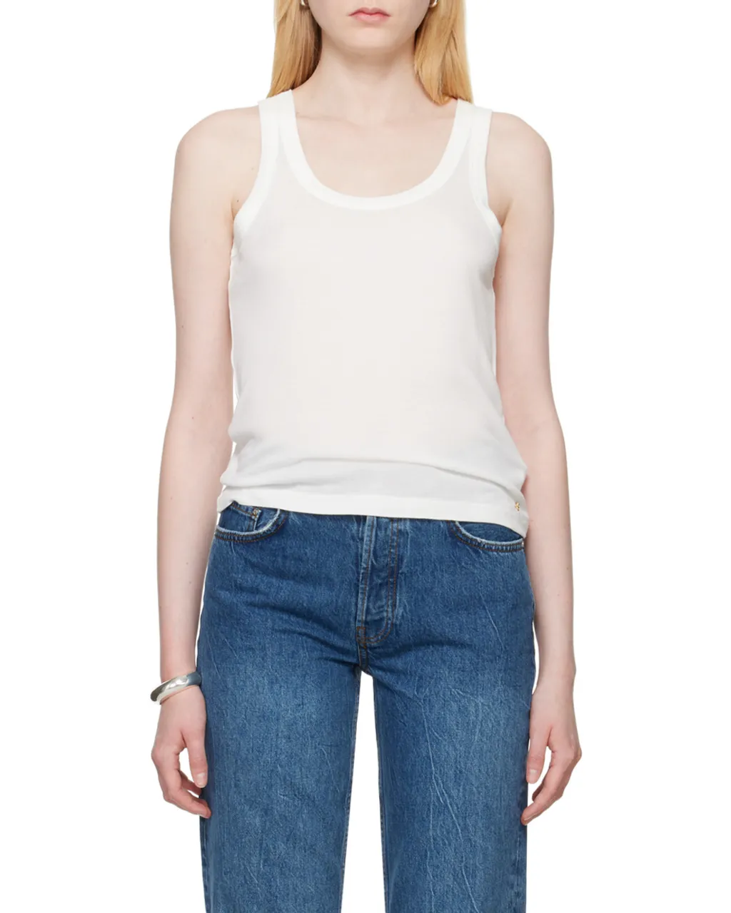 Crewneck Sleeveless Ribbed Tank Top