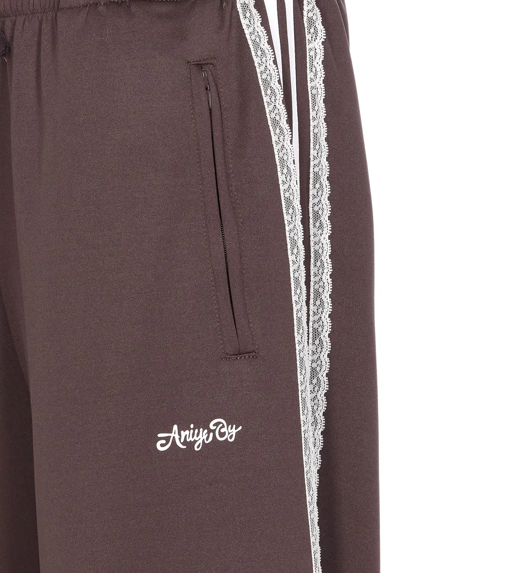 Lace-Trimmed Track Pants