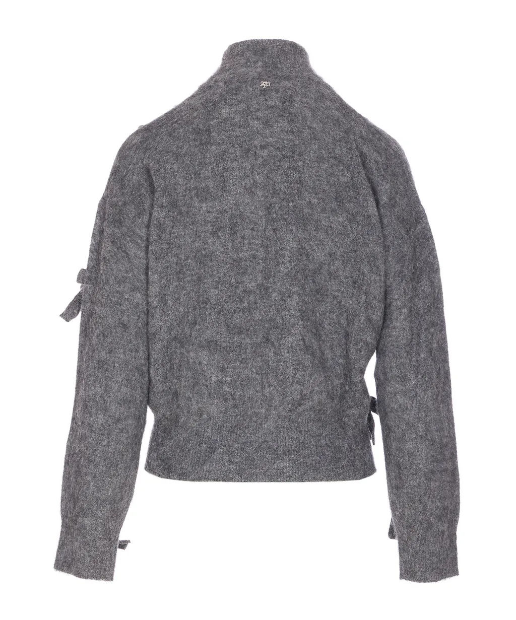 Bow-Detail Zip Bomber