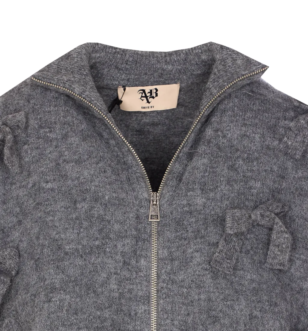 Bow-Detail Zip Bomber