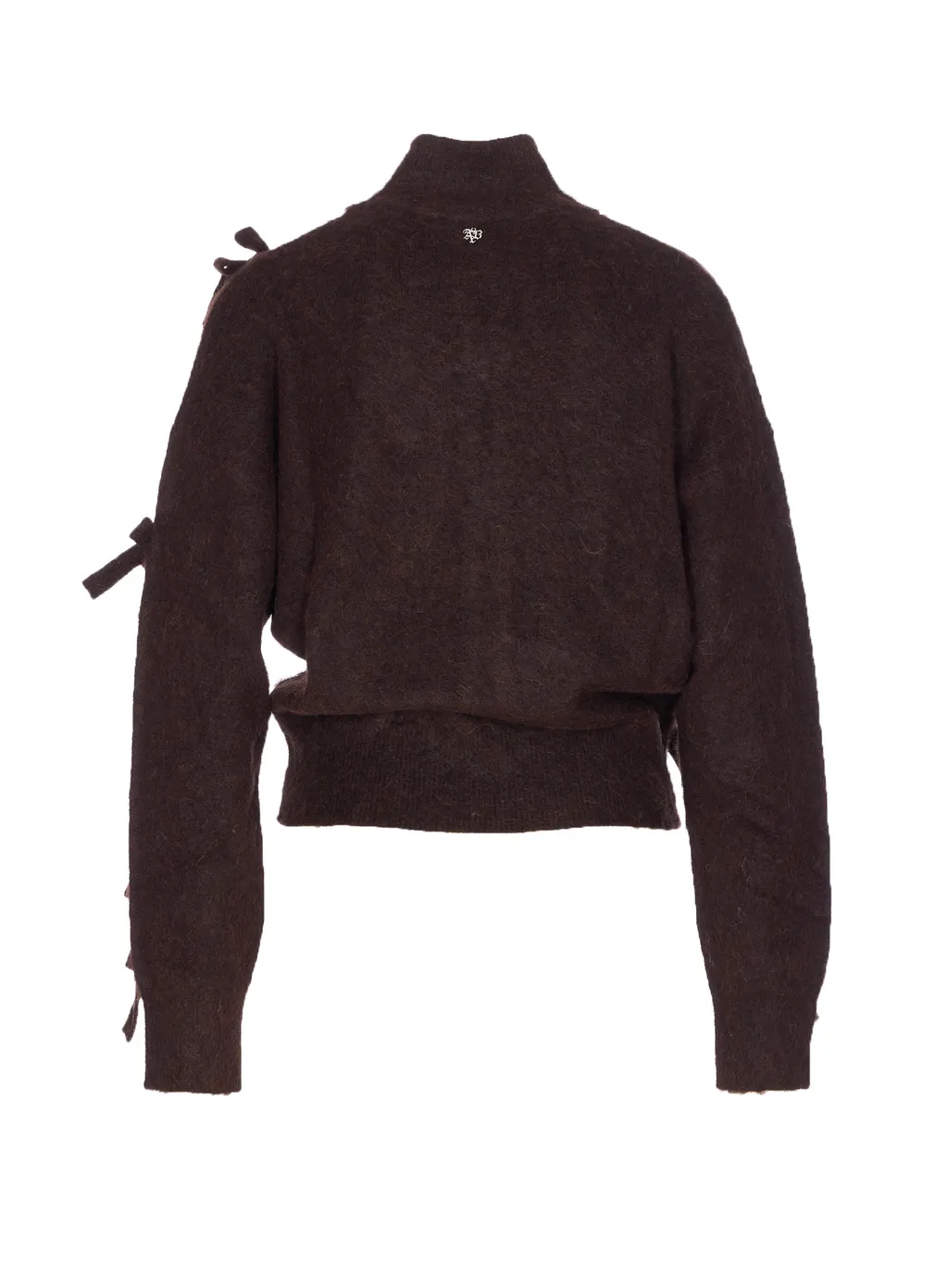 Bow-Detail Zip Bomber Jacket