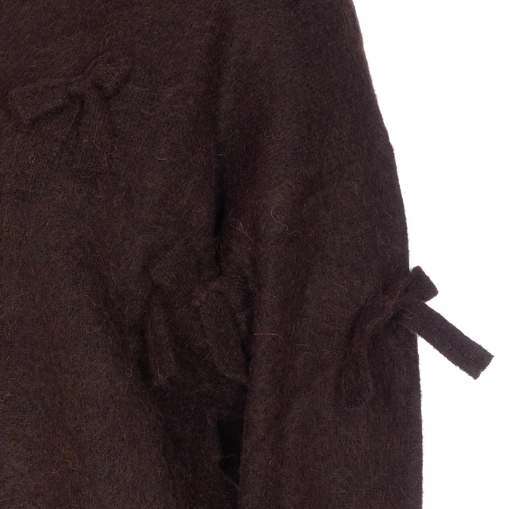 Bow-Detail Zip Bomber Jacket