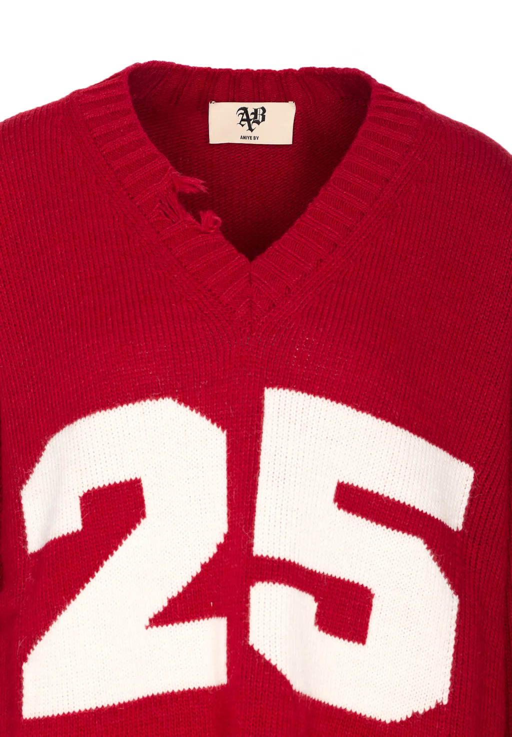 Distressed V-Neck Knitwear