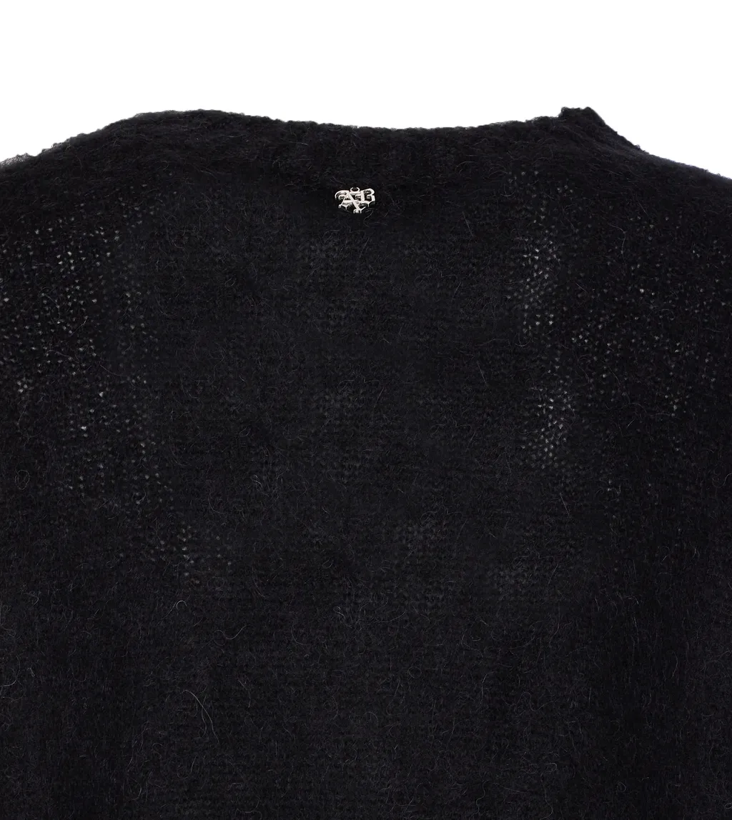 Embroidered Cat Crewneck Sweater