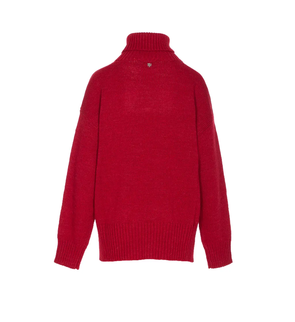 Embroidered Turtleneck Knitwear