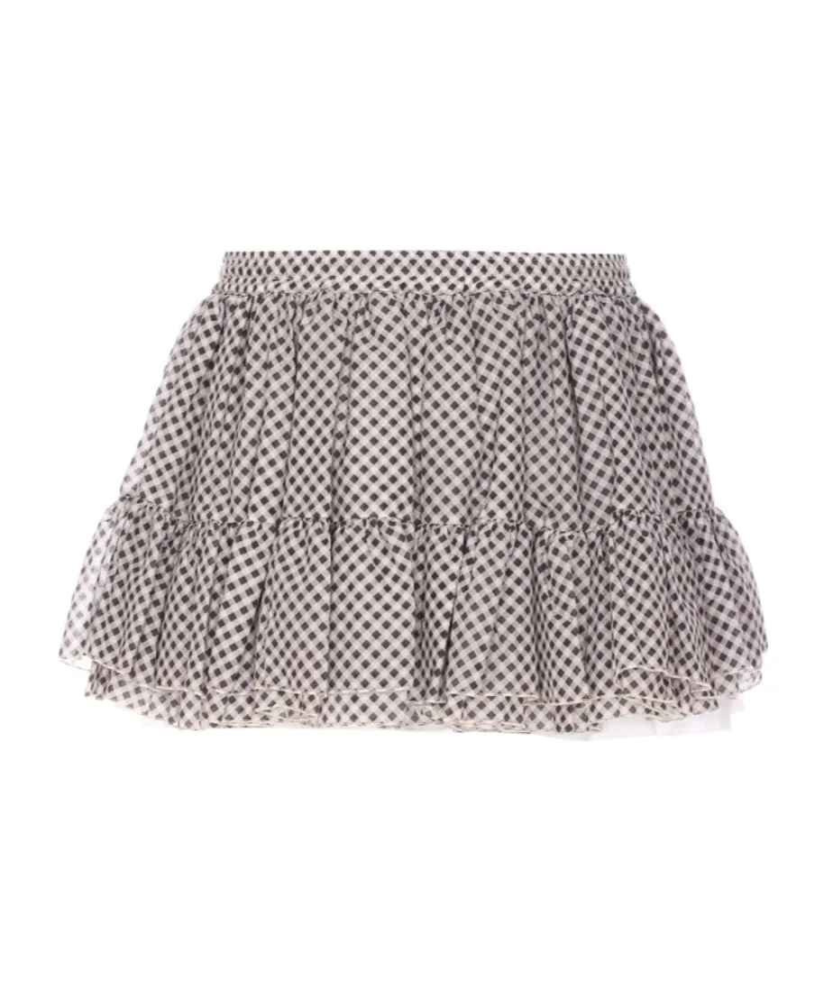 Checkered Tiered Mini Skirt